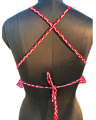 Red Lehriya Print Removable Pads Bralette – Soft & Breathable Natural Fabric