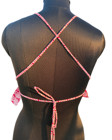Pink Batik Print Removable Pads Bralette – Soft & Breathable Natural Fabric