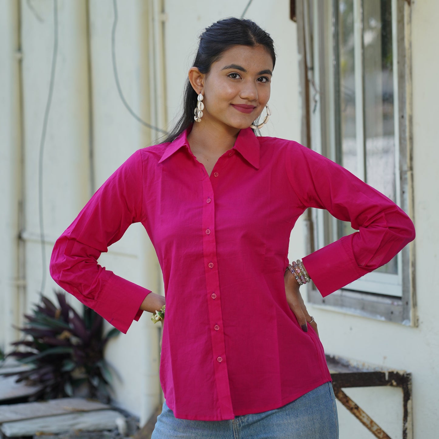 Solid Casual Cotton Shirt – Breathable & Natural Fabric
