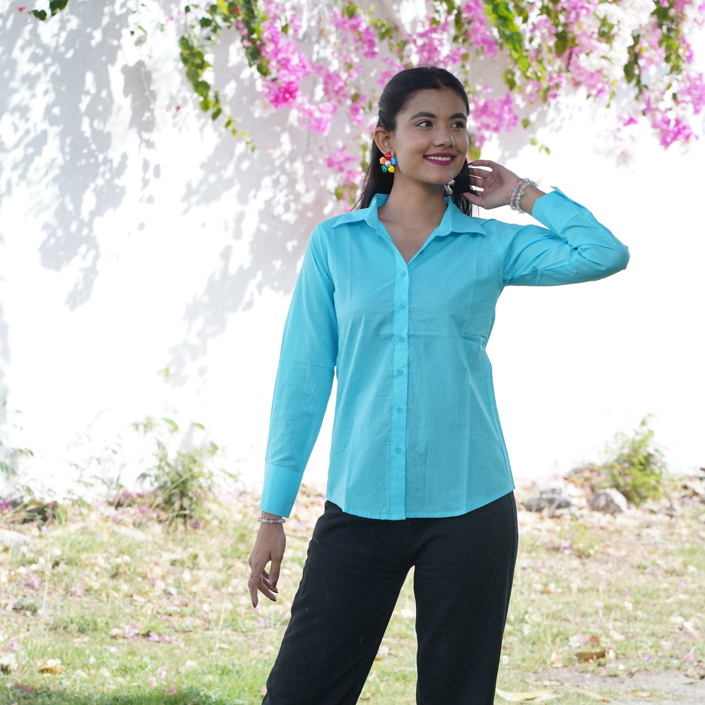 Solid Casual Cotton Shirt – Breathable & Natural Fabric