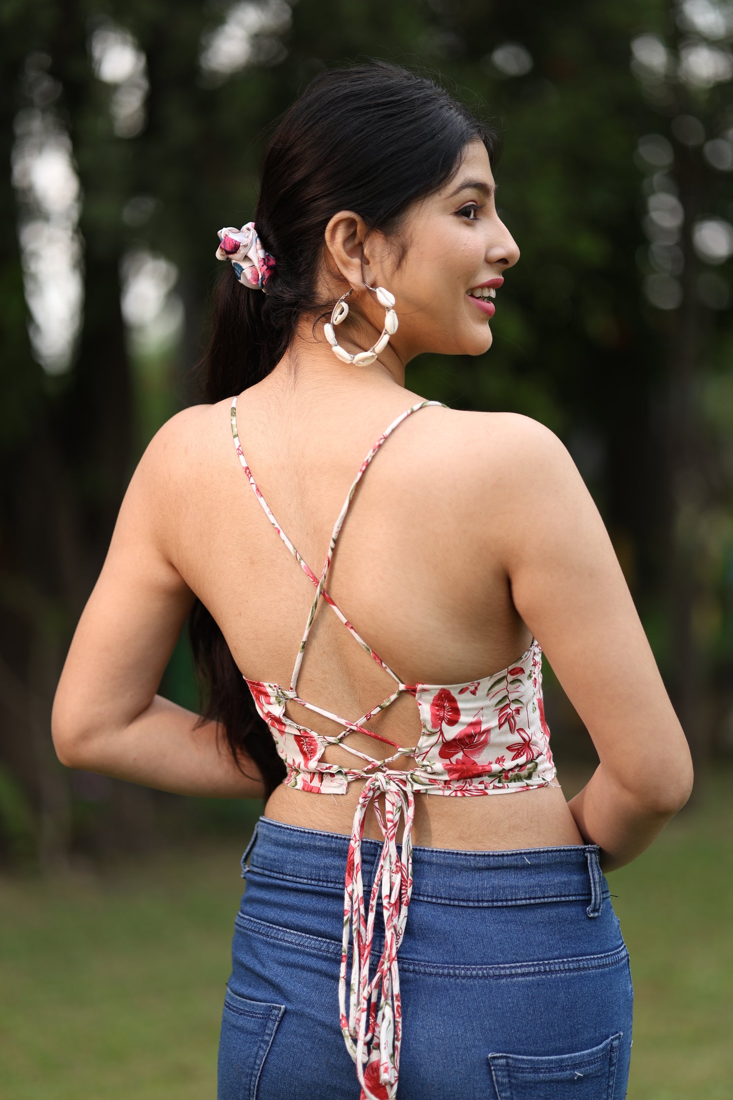 Blushing flora Cotton Removable Padded Bralette – Soft & Breathable Natural Fabric