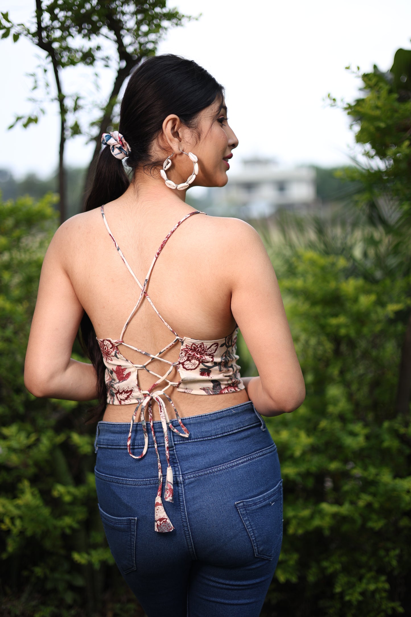 Timeless flora Cotton Removable Padded Bralette – Soft & Breathable Natural Fabric