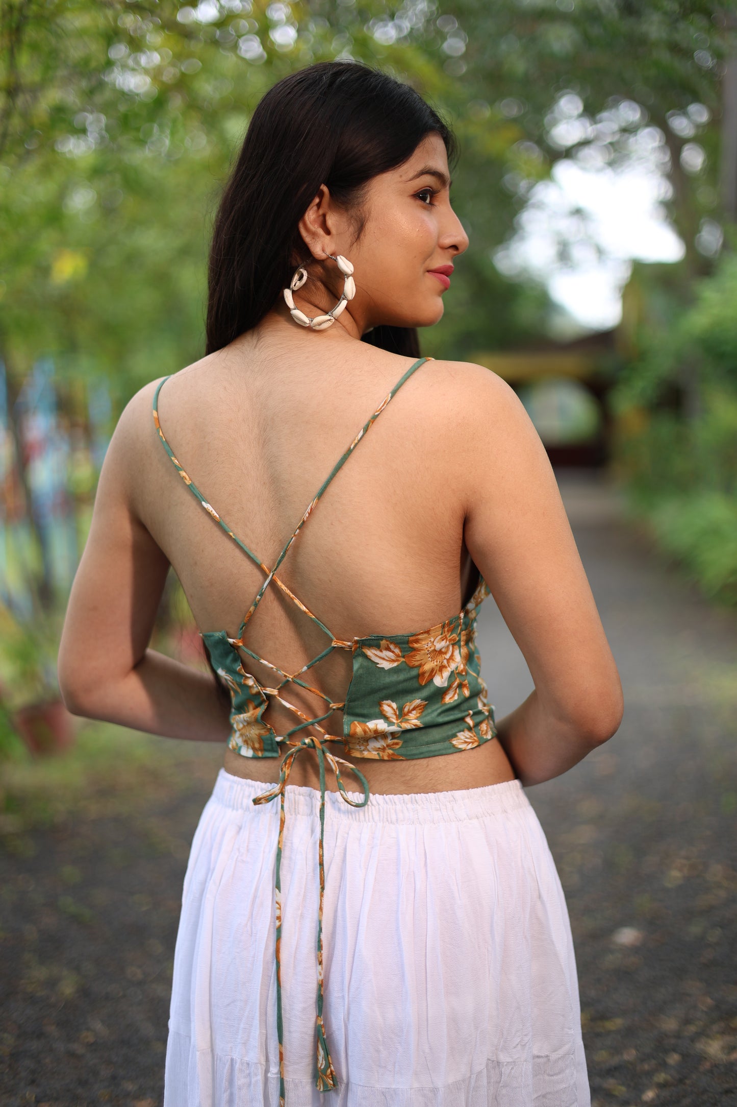 Olive bloom Cotton Removable Padded Bralette – Soft & Breathable Natural Fabric